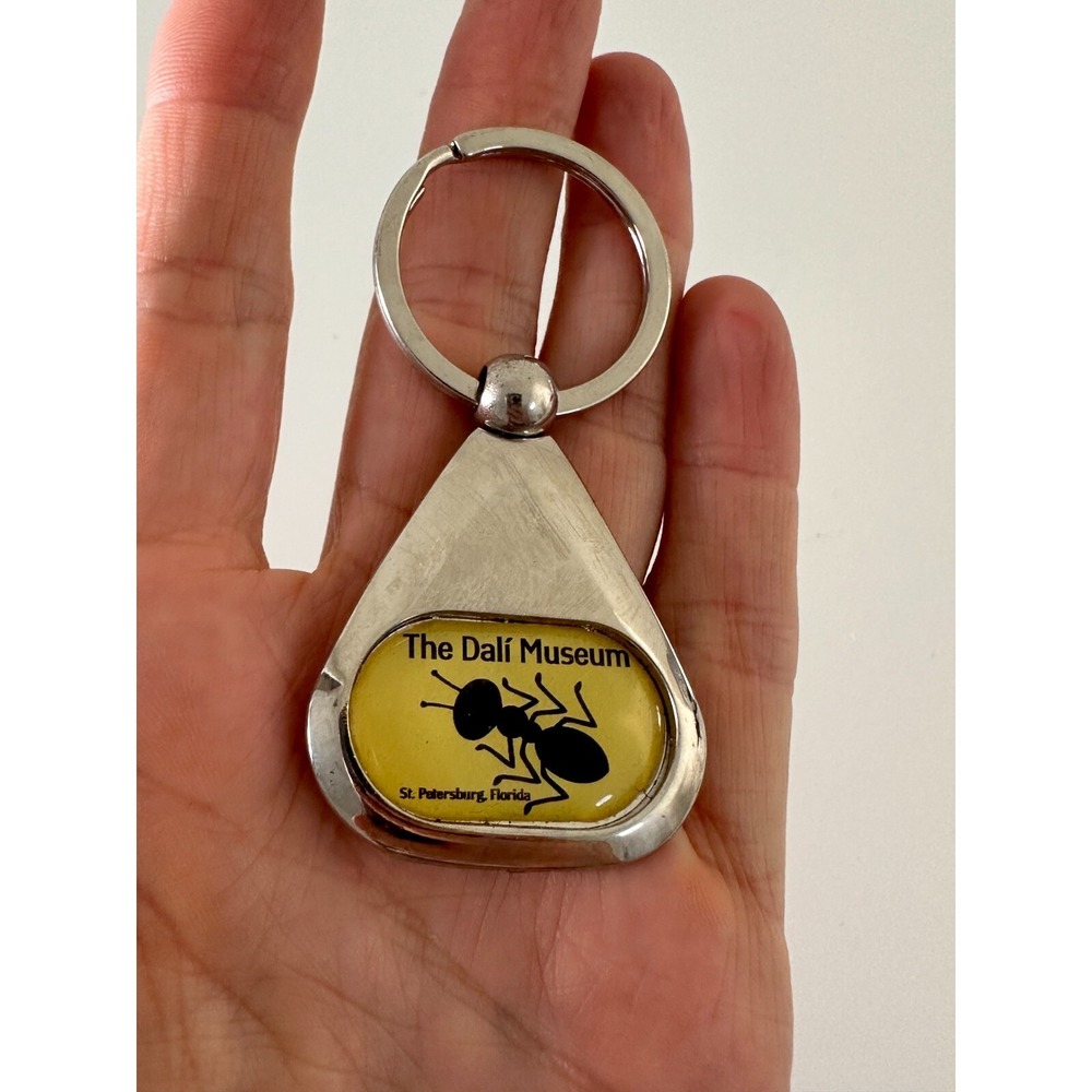 Salvador Dali keychain Museum Silver Tone Ant St Petersburg FL Key Ring - Picture 3 of 7